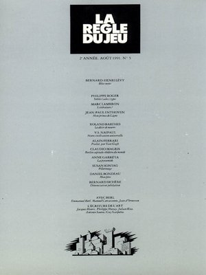 cover image of La règle du jeu n°05